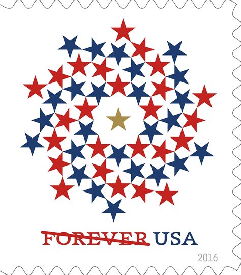Patriotic Spiral Forever Stamp Features Festive Energetic