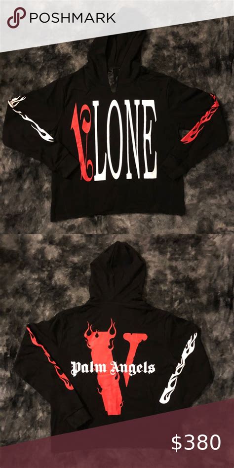 Vlone Hoodie Sweat Suits Outfits Red Palm Boys With Curly Hair Palm