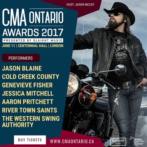 The Country Music Association Of Ontario Announces The 2017 Cmaontario