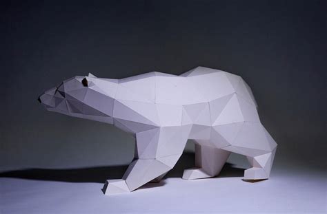 Polar Bear Paper Craft Digital Template Origami Pdf Etsy In 2021