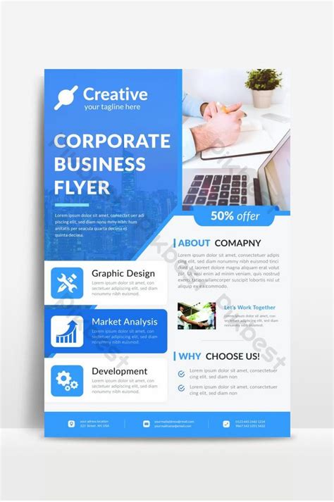 Blue Corporate Flyer Design Sample Psd Free Download Pikbest