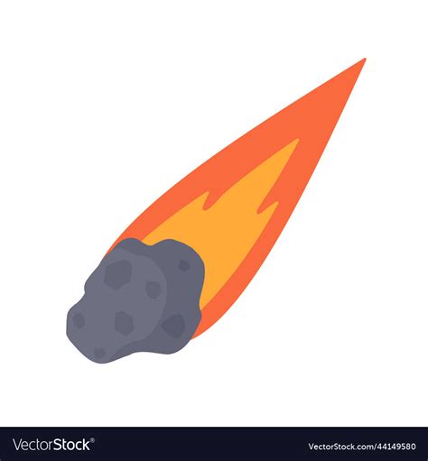 Comet Cartoon The Meteorite Fell To Earth Vector Image