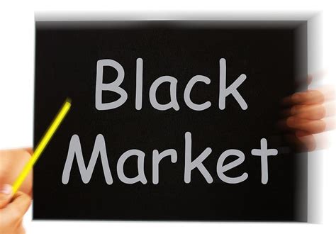 Black Market Message Meaning Illegal Buying Selling Black Market