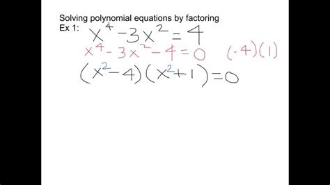 5 3 Solving Polynomial Equations Youtube