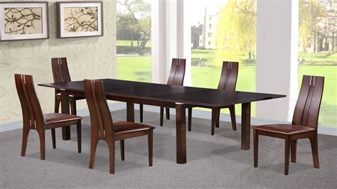 Winsome wood transitional beech composite wood 3 pieces table set 89332. Dining Table and 6 Chairs in Beechwood Dark Walnut ...