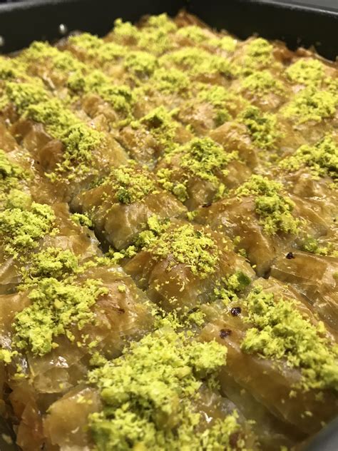 OC Homemade Walnut Baklava With Pistachio On Top Turned Out Yummy