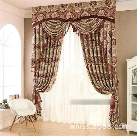Curtains Fabric Elegant Luxury Blackout Curtainfor Living Room Blinds