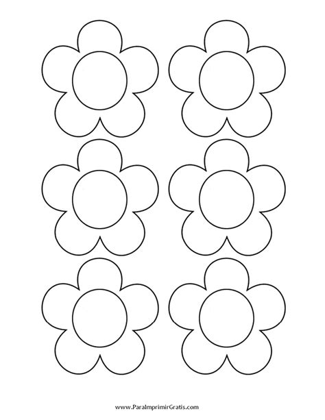 Moldes Imprimir 5 Petalos Flores Para Colorear