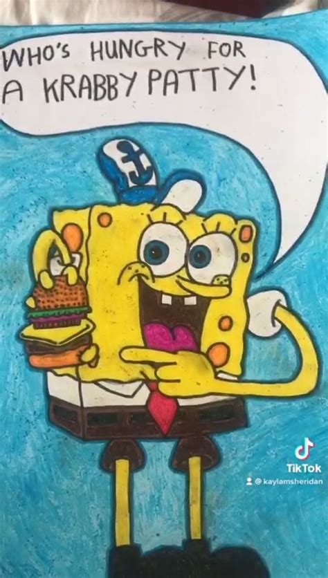Ive Been Drawing This Picture Of Spongebob Squarepants With A Patty