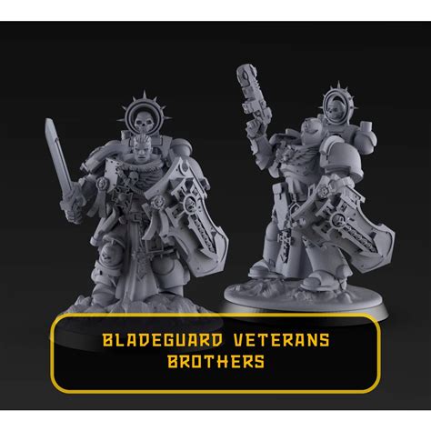 Ultramarinheiros Bladeguard Veterans Brothers 2 Miniaturas Martelo De