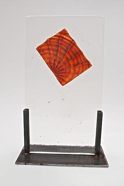 Cast Glass Amber Optic Inclusion By Dierk Van Keppel Art Glass Sculpture Artful Home