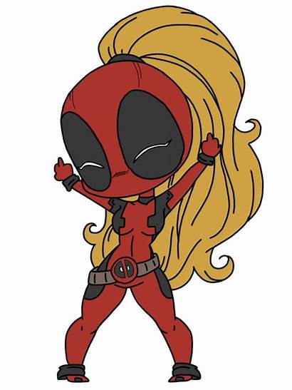 Deadpool Lady Chibi Clipart Marvel Fan Drawing