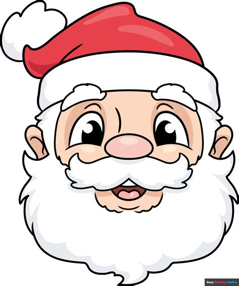 How To Draw A Santa Claus Face Really Easy Drawing Tutorial