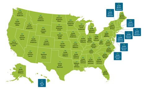 Whats The Most Common Surname By State Ancestry Blog Popular Last