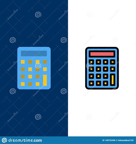 Calculator Calculate Education Icons Flat And Line Filled Icon Set