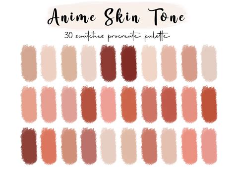 Anime Skin Tone Procreate Palette Colors Palette Instant Etsy