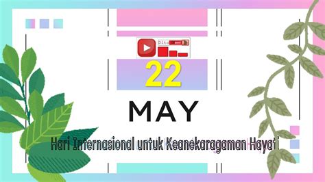 22 Mei Hari Internasional Untuk Keanekaragaman Hayati Tanggal