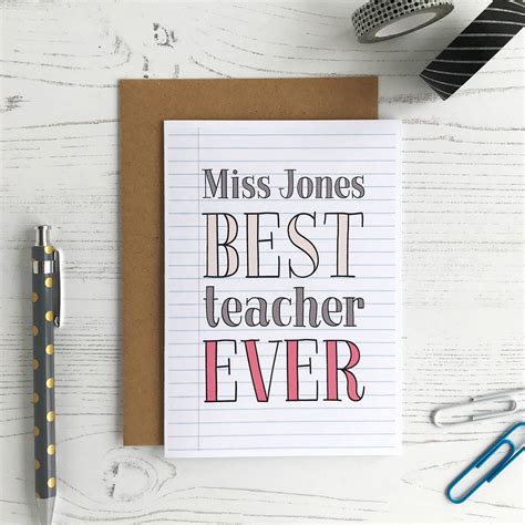 Best Teacher Ever Personalised Card By Cloud 9 Design