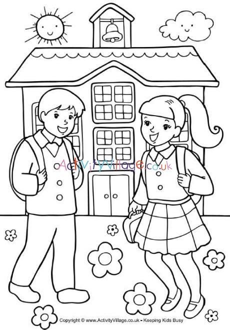 School Colouring Sheets