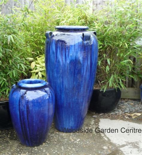 Well you're in luck, because here they come. large tall blue glazed temple jar decor vase | Woodside ...