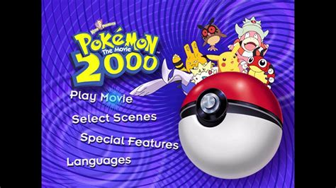 pokemon the movie 2000 dvd main menu screen youtube
