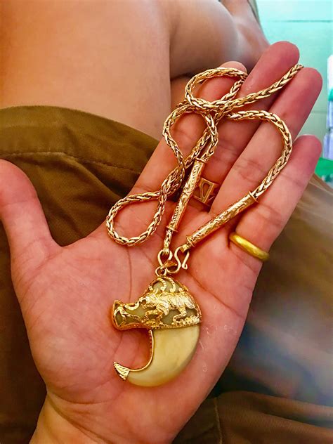 Tiger Claw Pendant 18k Gold Gold Chains For Men Gold Chain With