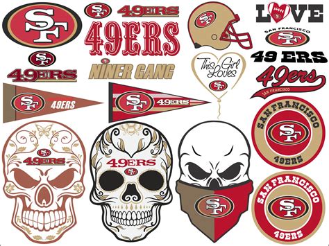 San Francisco 49ers Svg Nfl Football Bundle Clipart Stencil Etsy