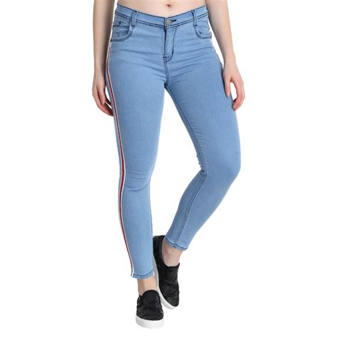 Zxn Clothing Women Premium Stretchable Slim Fit Side Strips Denim Jeans