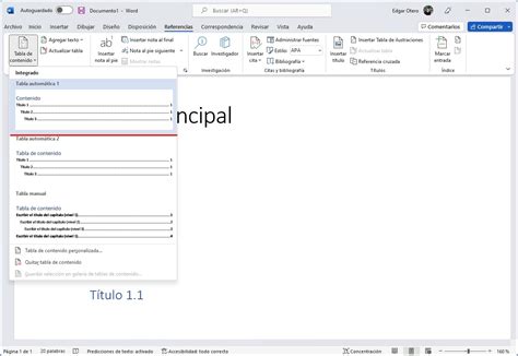 Cómo hacer una tabla de contenido en Word