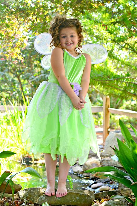 Deluxe Tinkerbell Fairy Dress Up Costume Girls Tinkerbelle Dress