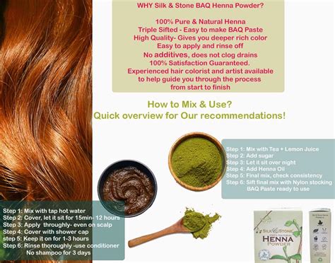 Silk And Stone 100 Pure And Natural Henna Powder Organically Grown Hair