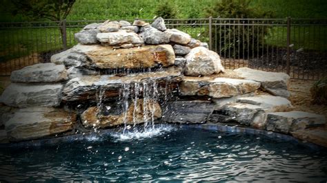 Pool Waterfall And Coping Limestone Boulders Pool Waterfall