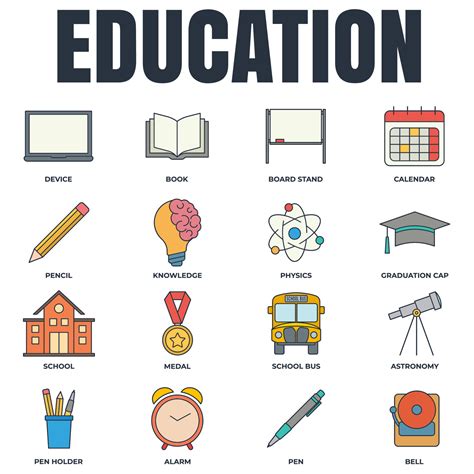 Set Of Education Back To School Icon Logo Vector Illustration Back To