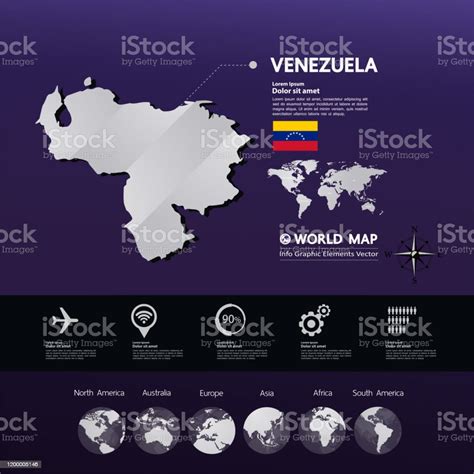Venezuela Map Graphic Element Vector Illustration Stock Illustration