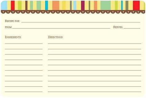 Recipe Index Cards Template New Printable 3x5 Recipe Cards Craft Food