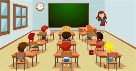 Classroom Desks And Chairs Pictures Illustrations Royalty Free Vector