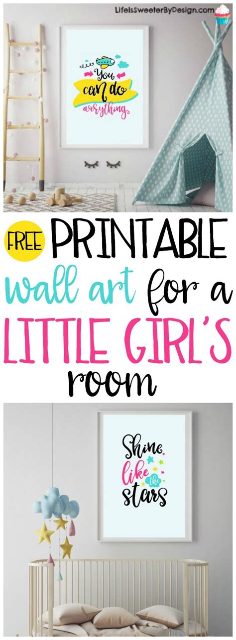 Baby room décor is important but may cost you tons of money. Free printable wall art for a little girl's room will add ...