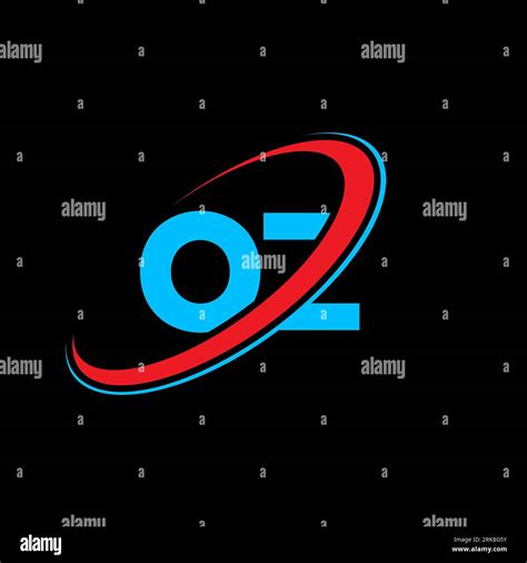 oz o z letter logo design initial letter oz linked circle uppercase monogram logo red and blue
