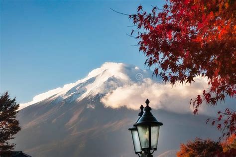 View Of Mount Fuji In Autumn Japan Stock Photo Image Of