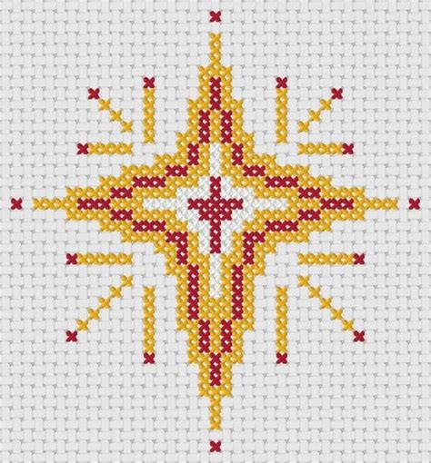 Christmas Cross Stitch Pattern Two Christmas Star By Mkdesignart