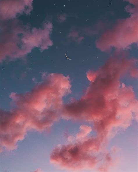 Night Sky Pastel Aesthetic Moon Wallpaper