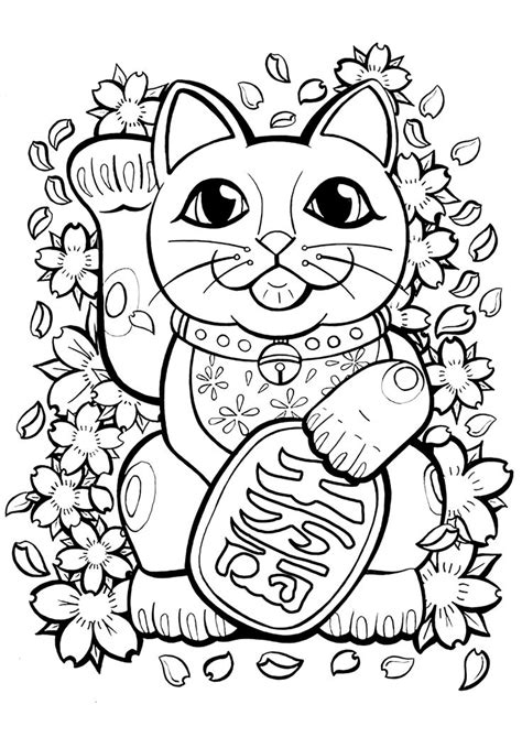 Coloring sheets are a great way for young children from toddlers kindergarteners preschoolers prek and grade 1 age bracket to learn about famous landmarks and food that are found in japan. Color this Maneki Neko (literally 'beckoning cat') and all ...