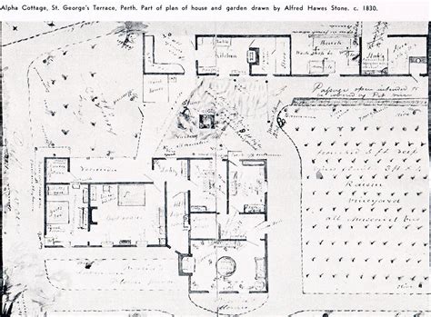 Alpha Cottage Plans of house and garden, c1830 | Cottage ...