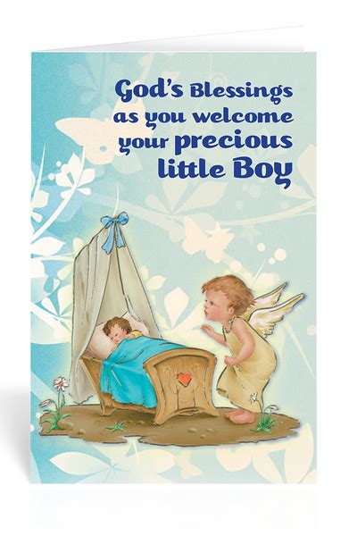 Gods Blessing New Baby Boy Greeting Card Sacred Heart Retreat House