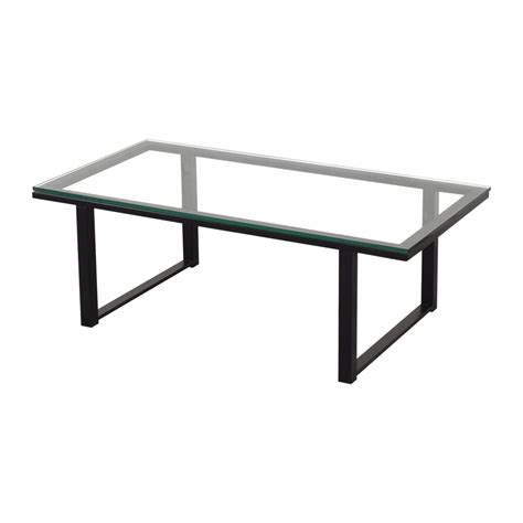 39% OFF - Crate & Barrel Crate & Barrel Glass Top Coffee Table / Tables