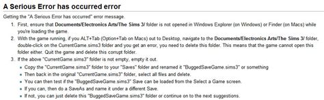 Sims 3 Serious error has occurred Pinguïntech