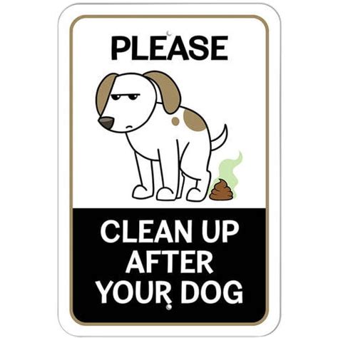 Please Clean Up After Your Dog Pooping Sign