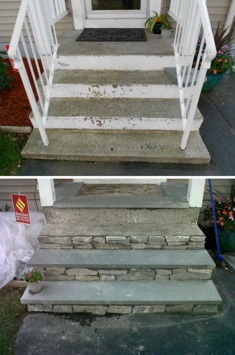 Reface Concrete Front Steps With Stone Concrete Front Steps