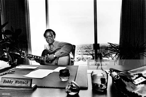 Bobby Womack Performs In His Los Angeles Office In 1974 News Photo