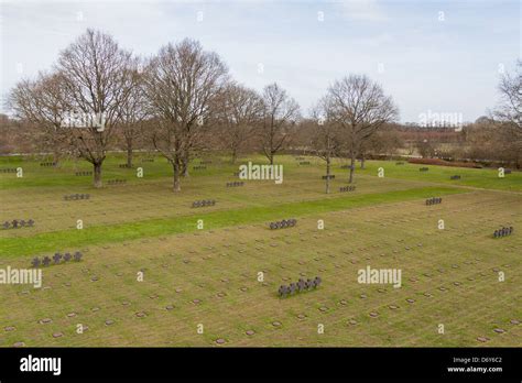 La Cambe German Cemetery In Normandy Graves And Memorial Stock Photo
